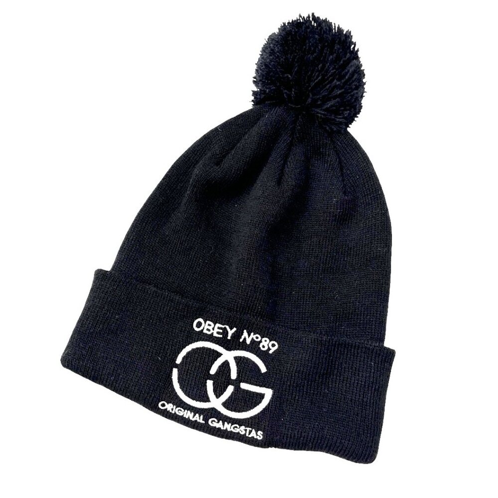 NWOT Obey Embroidered OG Original Gangstas Cuffed Pom Beanie